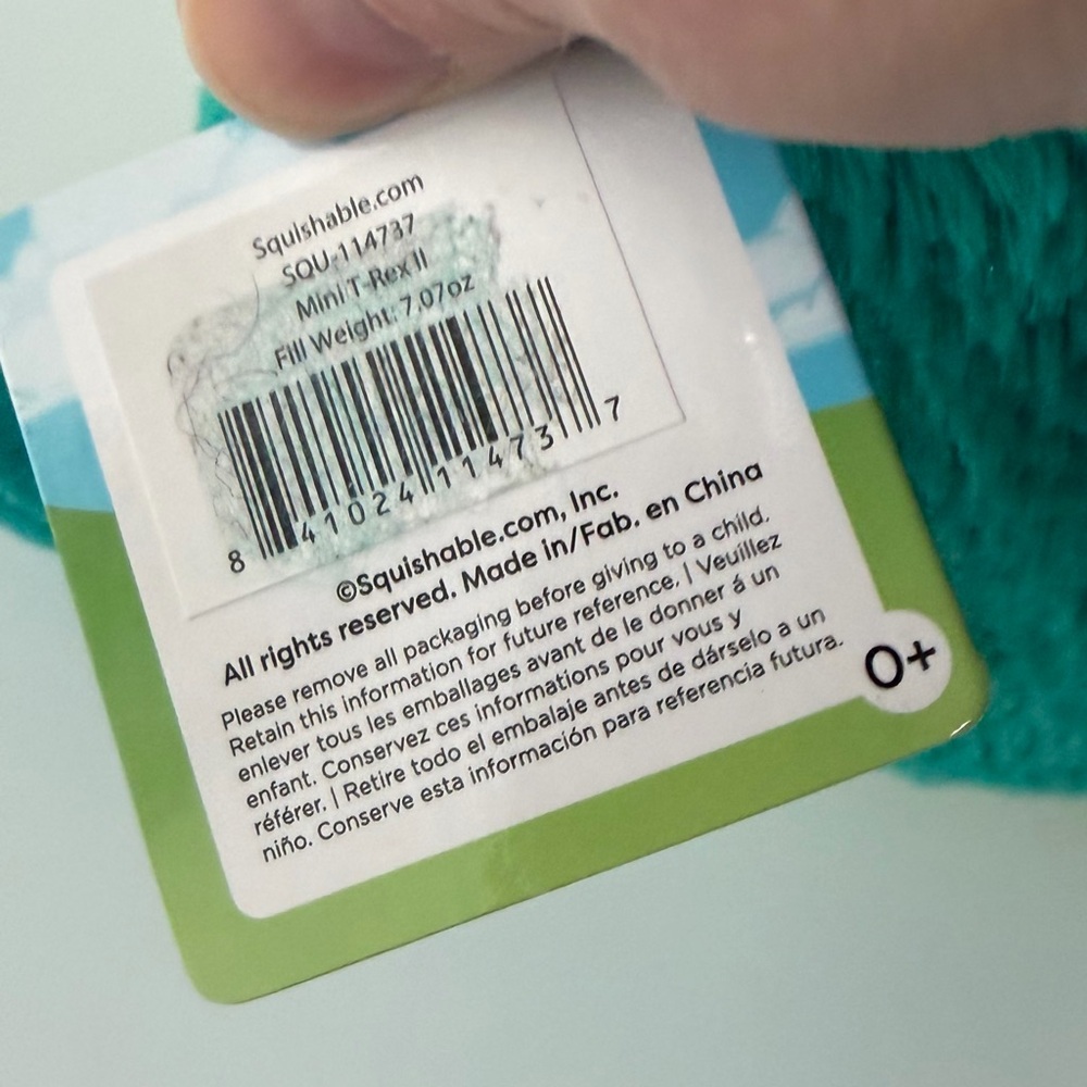 Squishable Mini T-Rex II Green Plush Dinosaur New with Tags - Picture 6 of 8